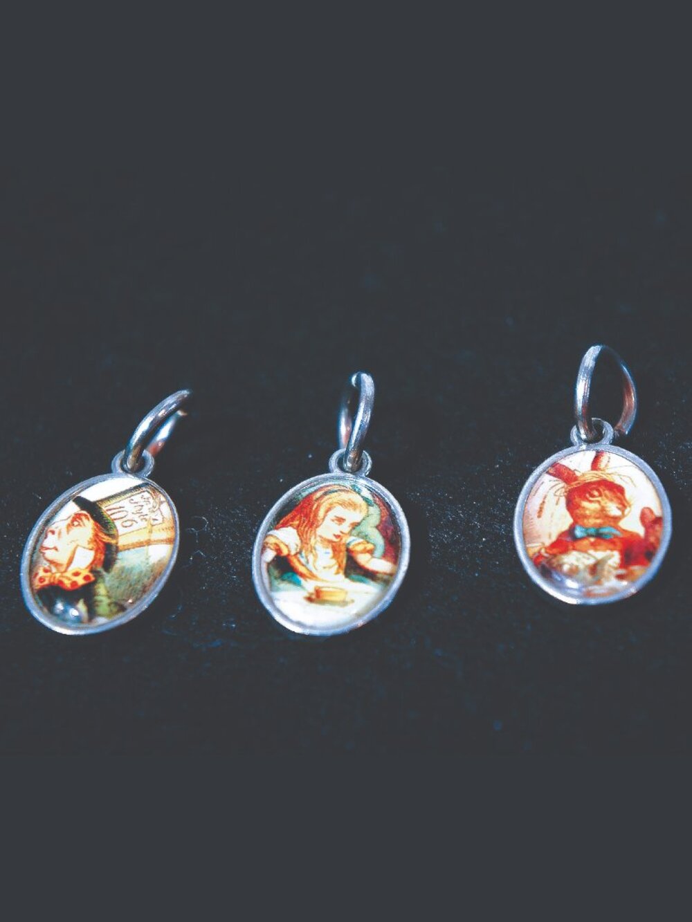 Vintage Lucy Lu Designs Alice in Wonderland Pendants Lot